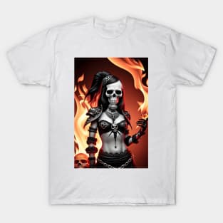 skull girls with fire T-Shirt